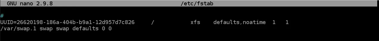 fstab file